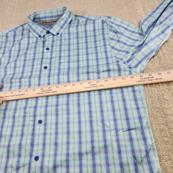 Twillory Shirt Men L-XL Untuckable Check Button Down Performance Fabric Stretch - Picture 4 of 11